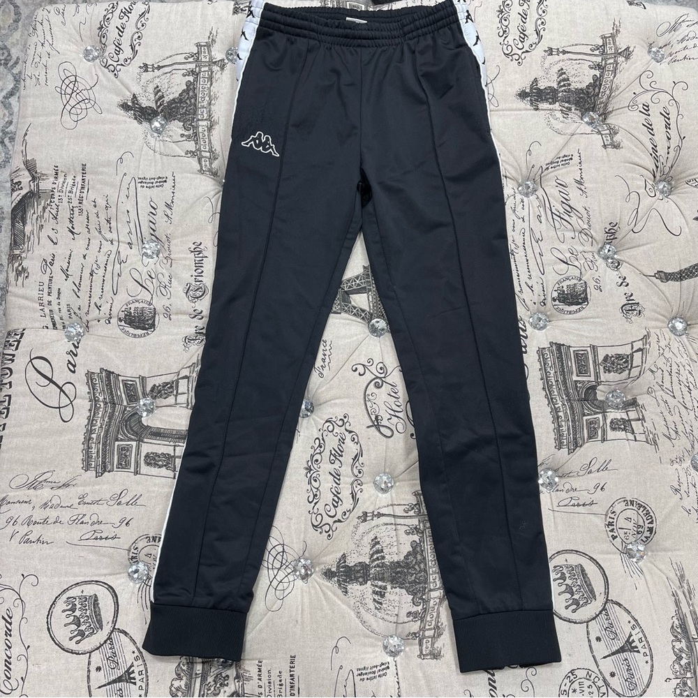 Kappa Black Trackpants Kids Worn